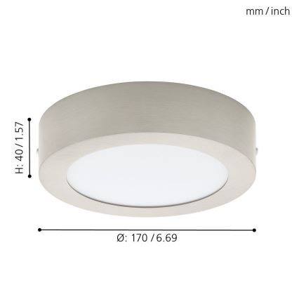 Eglo 78213 - Candeeiro de teto LED FUEVA LED/10,9W/230V, diâmetro 17 cm
