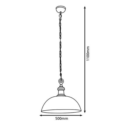 Eglo 78301 - Candelabro suspenso EASINGTON 1xE27/60W/230V Ø 500 mm