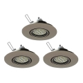 Eglo 78705 - CONJUNTO 3x Focos de encastrar LED PENETO 1xGU10/3,3W/230V cromado mate