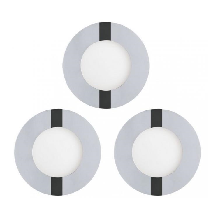 Eglo 78733 - Conjunto 3x LED Luminária embutida para casa de banho FUEVA 1x LED/2,7W/230V IP44 Ø 8,5 cm