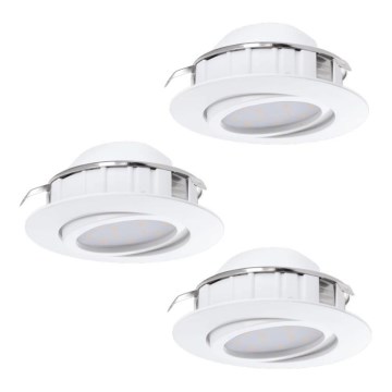 Eglo 78755 - CONJUNTO 3x Foco de encastrar LED PINEDA 1xLED/6W/230V 3000K branco