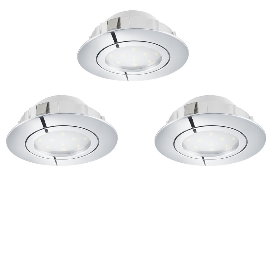Eglo 78761 - CONJUNTO 3x Focos de encastrar LED com regulação PINEDA LED/6W/230V 3000K cromado brilhante