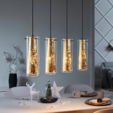 Eglo 79344 - Candeeiro suspenso PINTO GOLD 4xE27/40W/230V dourado