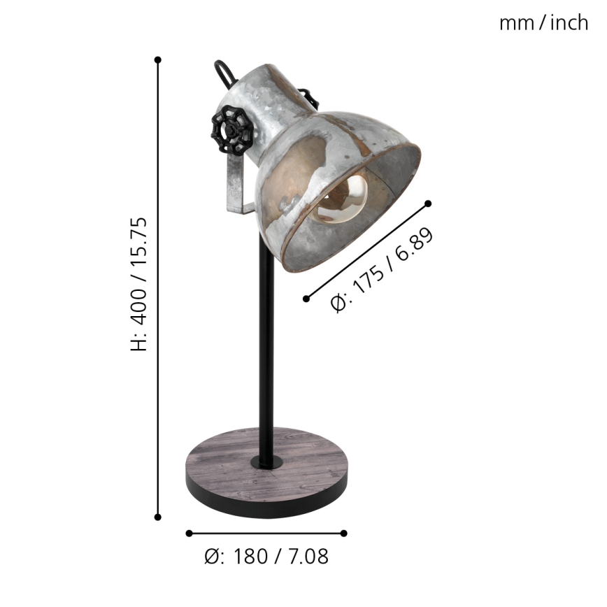 Eglo 79365 - Candeeiro de mesa BARNSTAPLE 1xE27/40W/230V