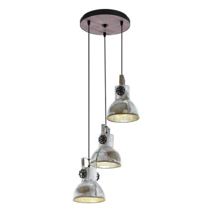 Eglo 79371 - Pendente com cabo BARNSTAPLE 3xE27/40W/230V castanho/pátina
