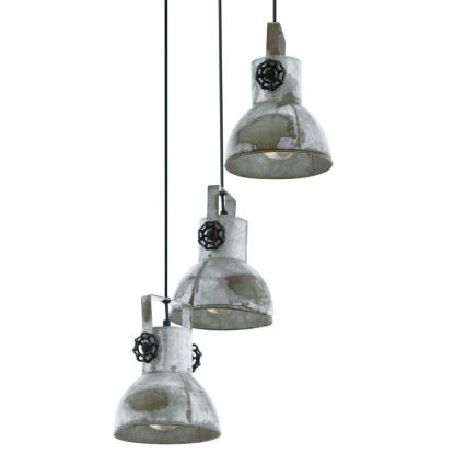 Eglo 79371 - Pendente com cabo BARNSTAPLE 3xE27/40W/230V castanho/pátina