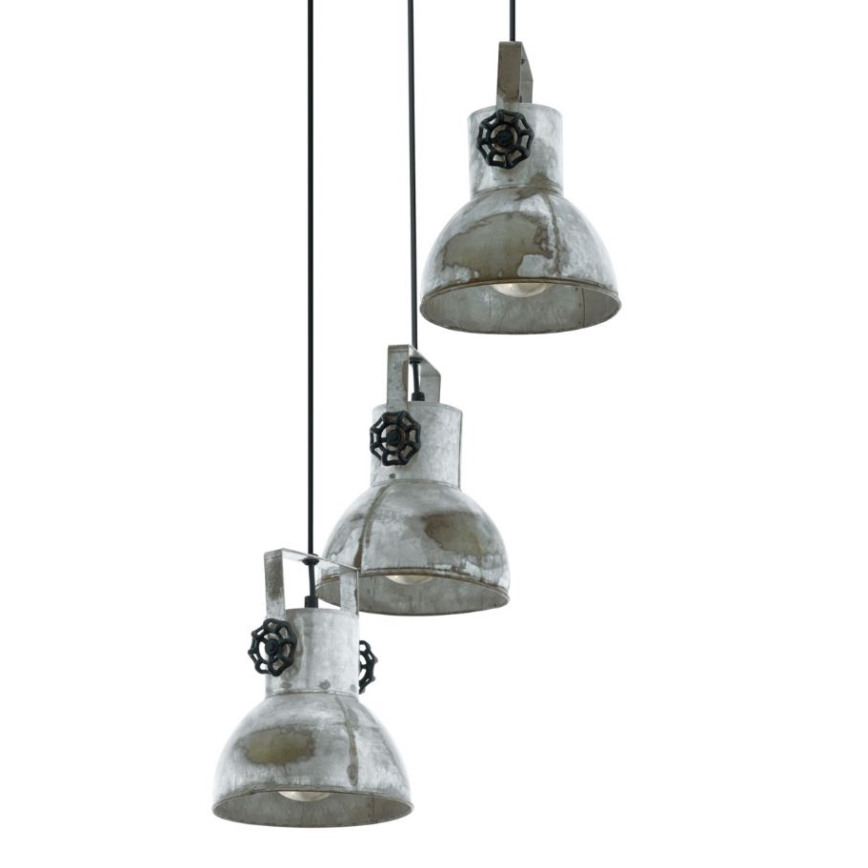 Eglo 79371 - Pendente com cabo BARNSTAPLE 3xE27/40W/230V castanho/pátina