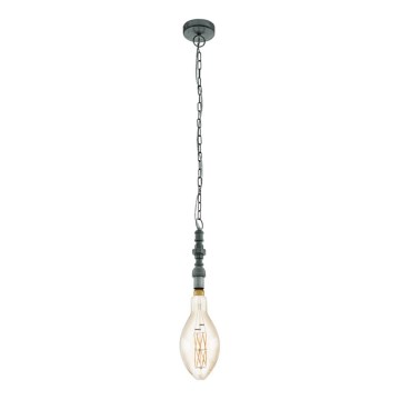 Eglo 79407 - Lustre LED suspenso por corrente PENSILVA 1xE27/8W/230V preto