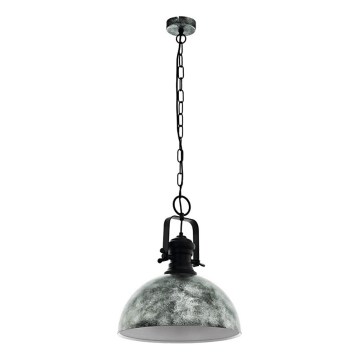 Eglo 79415 - Lustre suspenso por corrente SADDINGTON 1xE27/60W/230V cinzento