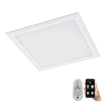 Eglo 79464 - Iluminação de teto LED com regulação POZZALLO LED/16W/230V 2700-6500K 30x30 cm branco + comando