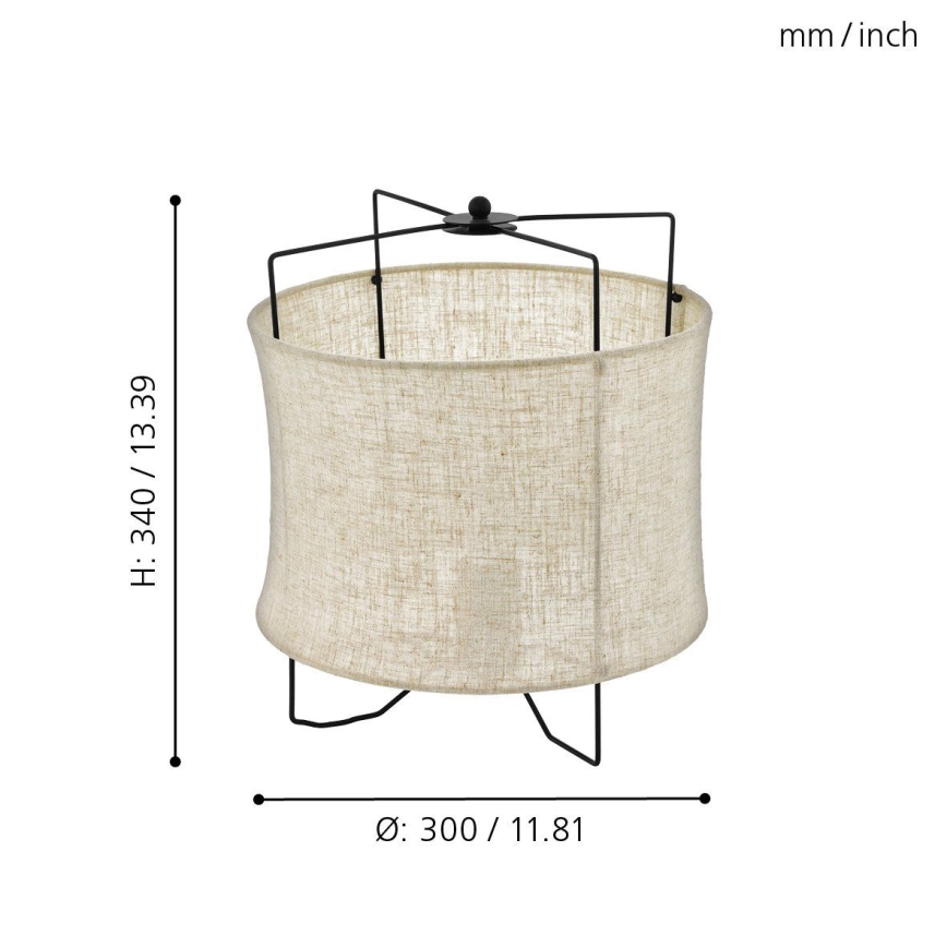 Eglo 79645 - Candeeiro de mesa BRIDEKIRK 1xE27/40W/230V bege