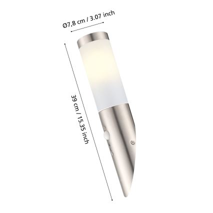 EGLO - Luminária de parede exterior com sensor 1xE27/15W IP44