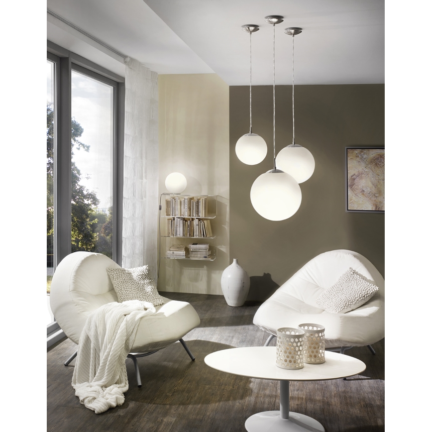 EGLO - Candeeiro suspenso 1xE27/60W/230V diâmetro 25 cm branco