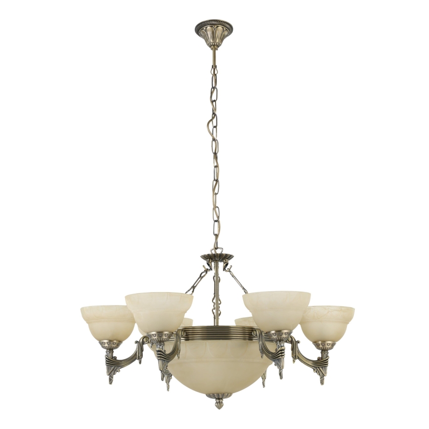 EGLO - Candelabro numa corrente 9xE14/60W alabastro vidro