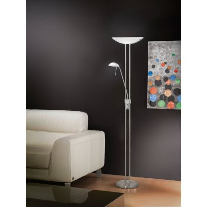 EGLO - Luminária de pé dimerizável BAYA 1xR7s/230W+1xG9/33W cromado fosco