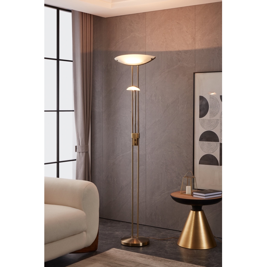 EGLO - Candeeiro de chão com regulação BAYA 1xR7s/230W + 1xG9/33W bronze