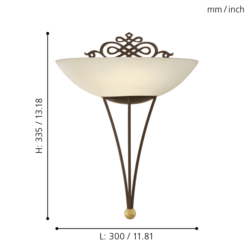 EGLO - Iluminação de parede 1 x E27/60W castanho antigo / dourado
