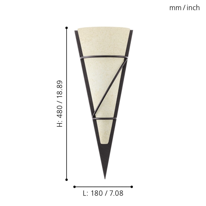 EGLO - Luz de parede 1 1xE14/60W castanho antigo/branco