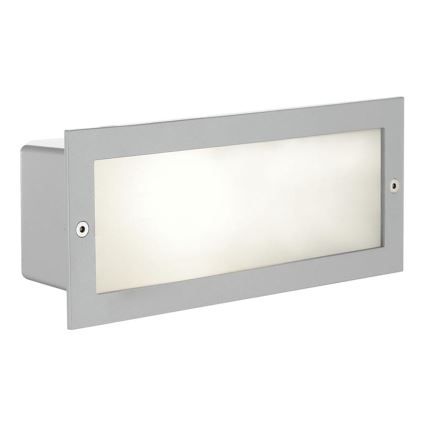 EGLO 88008 - Luminária de embutir exterior ZIMBA 1xE27/60W prateada/branca IP44