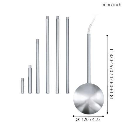 EGLO - Acessórios para candeeiros cromado mate