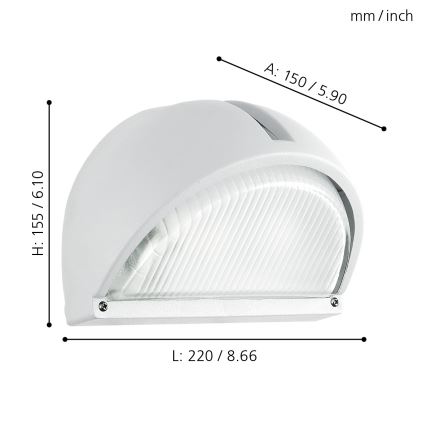 EGLO - Luz de parede de exterior 1xE27/60W branco IP44
