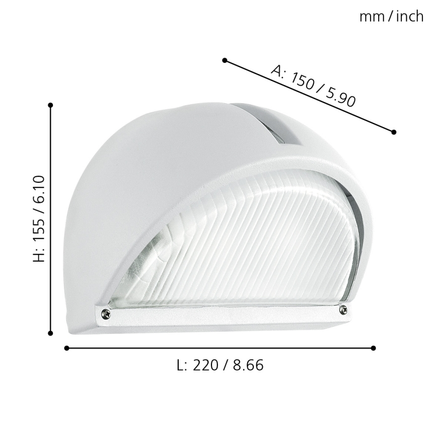 EGLO - Luz de parede de exterior 1xE27/60W branco IP44