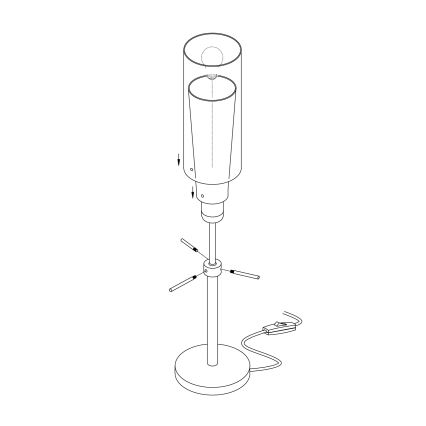 EGLO 89835 - Lâmpada de mesa PINTO 1xE27/60W/230V