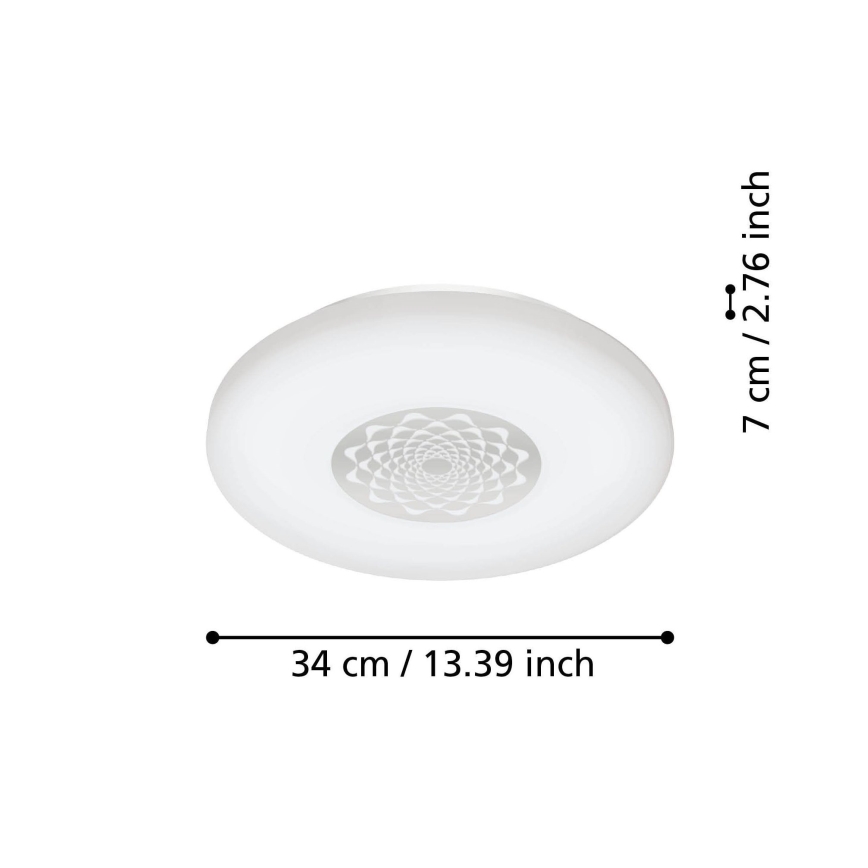Eglo 900008 - Candeeiro de teto LED dimerizável CAPASSO LED/15,6W/230V 2700-6500K