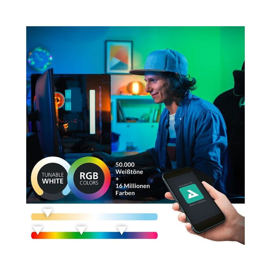 Eglo - Iluminação de espelho para casa de banho LED RGBW regulável 15,6W/230V IP44 ZigBee