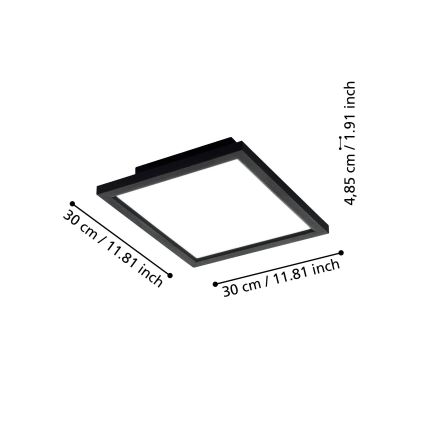 Eglo - Luminária de teto LED dimmerizável LED/15,3W/230V 2700-6500K preta ZigBee