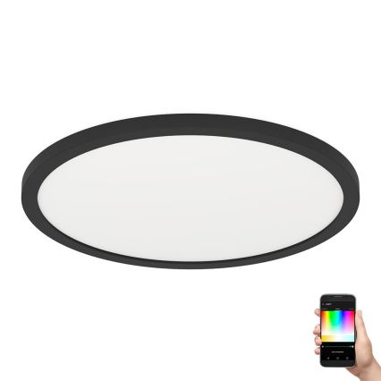 Eglo - Luminária de teto LED RGBW dimmerizável LED/14,6W/230V preta ZigBee