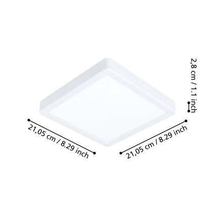 Eglo - Plafon LED dimerizável para casa de banho LED/16,5W/230V 2700-6500K IP44 ZigBee 21x21 cm