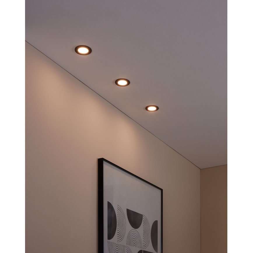 Eglo - Conjunto de 3 candeeiros LED dimerizáveis para casa de banho FUEVA-Z LED/2,8W/230V IP44 Ø 8,5 cm