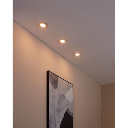 Eglo - Conjunto de 3 candeeiros LED dimerizáveis para casa de banho FUEVA-Z 2,8W/230V IP44 Ø 8,5 cm