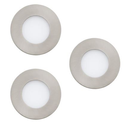 Eglo - Conjunto de 3 candeeiros LED dimerizáveis para casa de banho FUEVA-Z 2,8W/230V IP44 Ø 8,5 cm