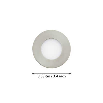 Eglo - Conjunto de 3 candeeiros LED dimerizáveis para casa de banho FUEVA-Z 2,8W/230V IP44 Ø 8,5 cm