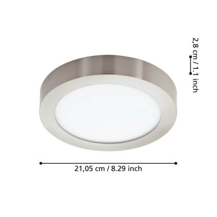 Eglo - Candeeiro de teto LED dimerizável para casa de banho, 16,5W/230V, IP44, ZigBee, Ø 21 cm