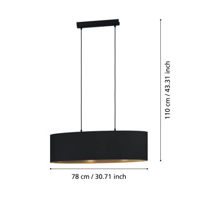 Eglo - Candelabro suspenso 2xE27/40W/230V