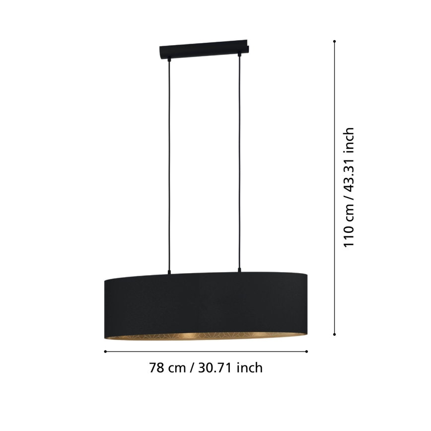 Eglo - Candelabro suspenso 2xE27/40W/230V