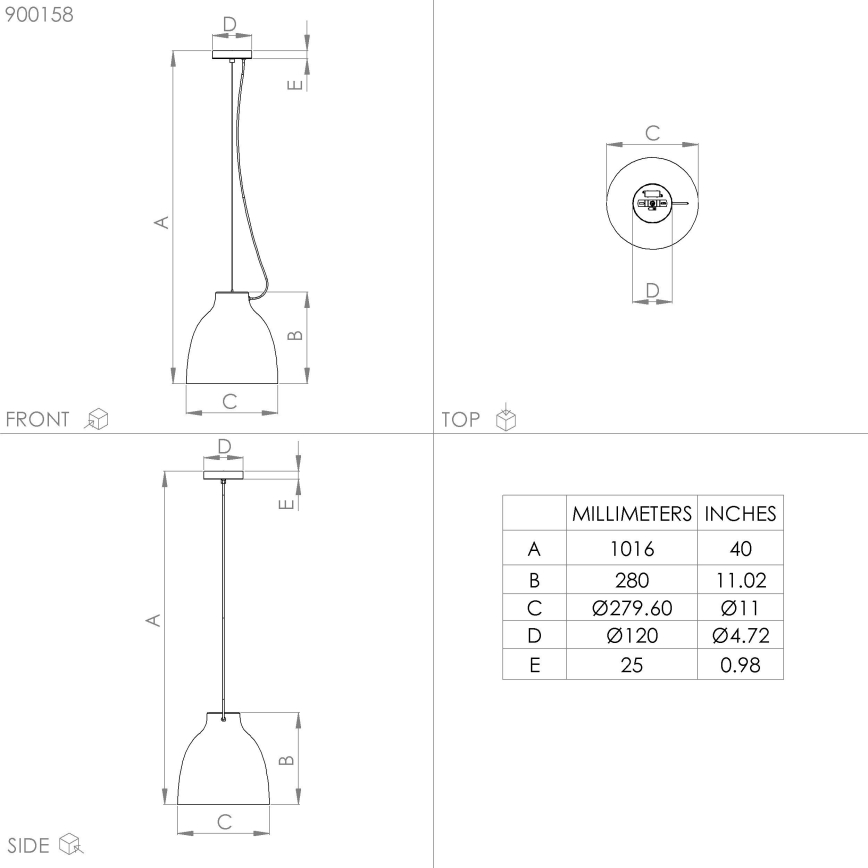 Eglo - Candelabro suspenso 1xE27/40W/230V preto
