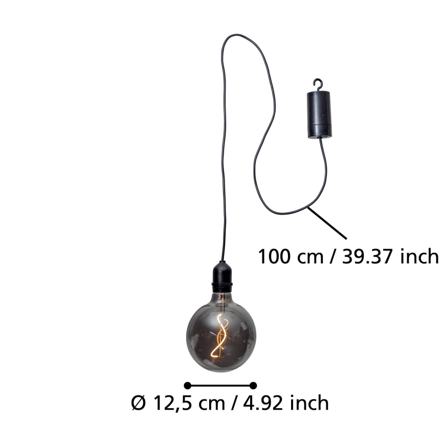 Eglo - Iluminação suspensa exterior LED LED/0,06W/6V 4xAA IP44 cinzento