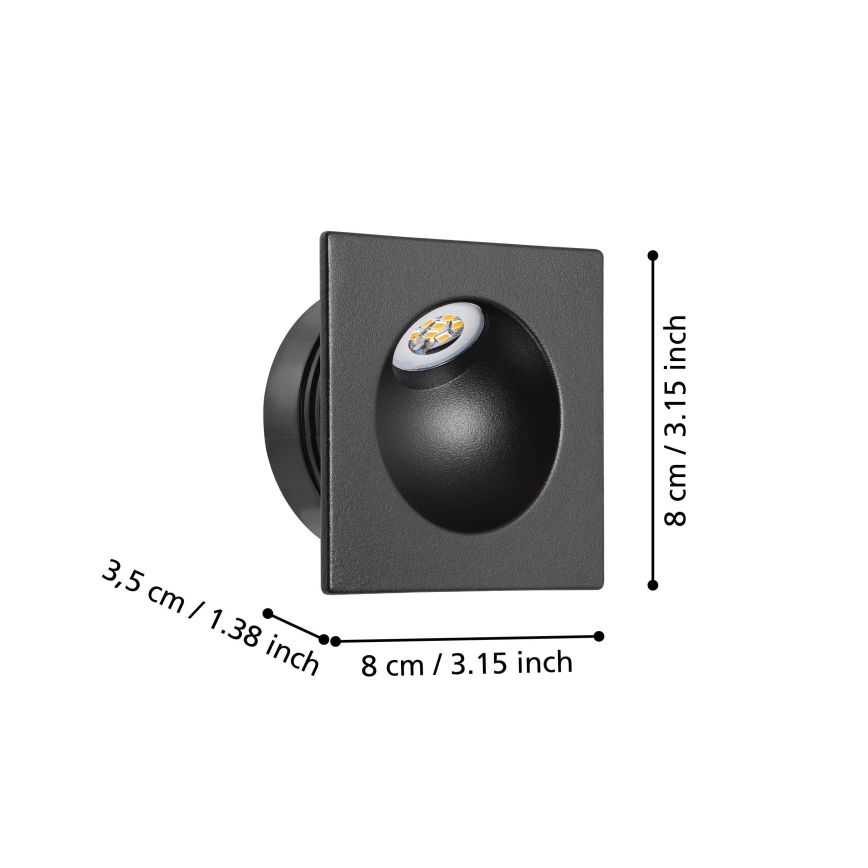 Eglo - Iluminação de escada LED LED/2W/230V 3000K preto