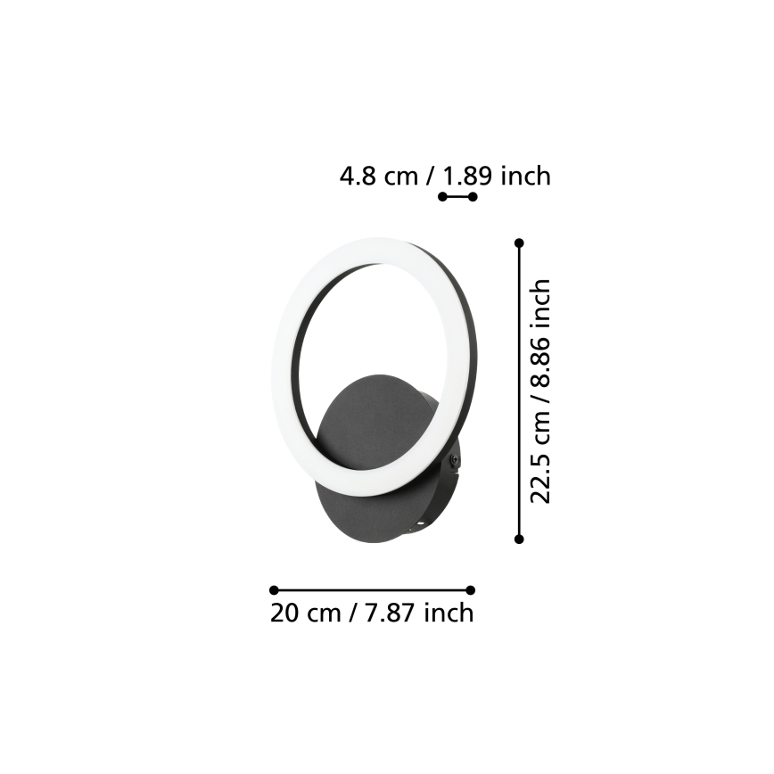 Eglo - Iluminação de parede LED com regulação LED/12W/230V