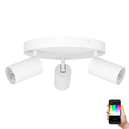Eglo - Foco LED RGB com regulação 3xGU10/4,9W/230V branco