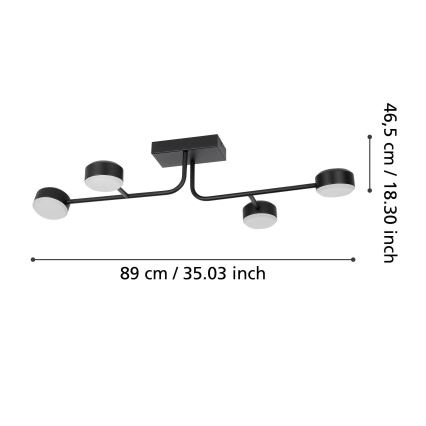 Eglo - Candelabro integrado LED com regulação 4xLED/6,8W/230V