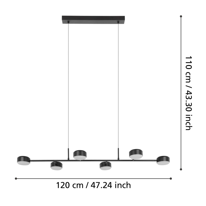 Eglo - Candelabro suspenso LED com regulação 6xLED/7W/230V