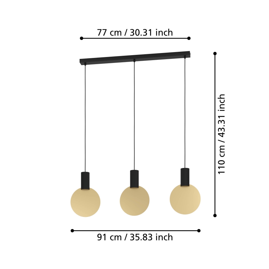 Eglo - Candeeiro suspenso LED 3xGU10/4,5W/230V 3000K
