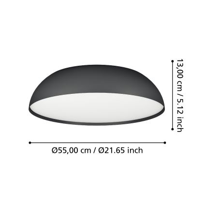 Eglo - Iluminação de teto LED RGBW com regulação 3xLED/11W/230V 2700-6500K diâmetro 55 cm