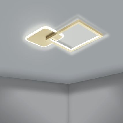 Eglo - Iluminação de teto LED com regulação LED/15W/230V dourado + controlo remoto