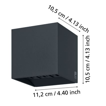 Eglo - Iluminação de parede exterior LED 2xLED/3,3W/230V IP54